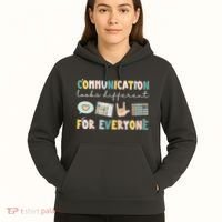 Communication Looks Different For Everyone Autism Awareness Hoodie thumb 5