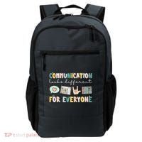 Communication Looks Different For Everyone Autism Awareness Backpack thumb 0