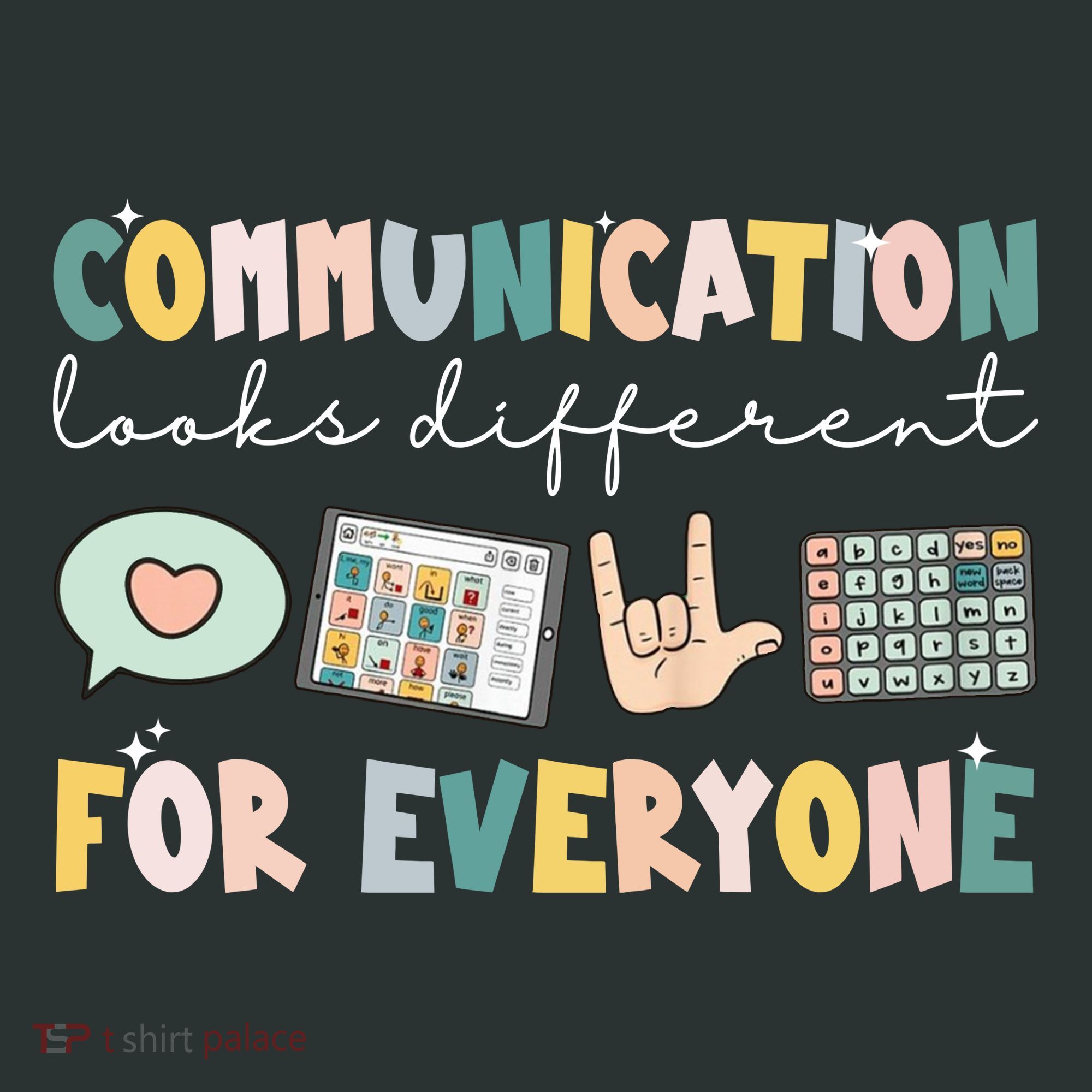 Communication Looks Different For Everyone Autism Awareness Button