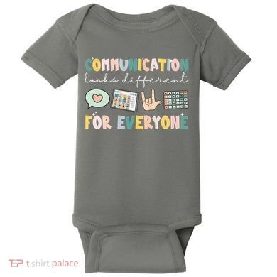 Communication Looks Different For Everyone Autism Awareness Baby Bodysuit