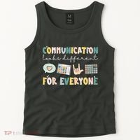 Communication Looks Different For Everyone Autism Awareness Tank Top thumb 2