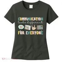 Communication Looks Different For Everyone Autism Awareness Women's T-Shirt thumb 0