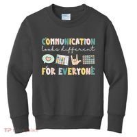 Communication Looks Different For Everyone Autism Awareness Kids Sweatshirt thumb 0