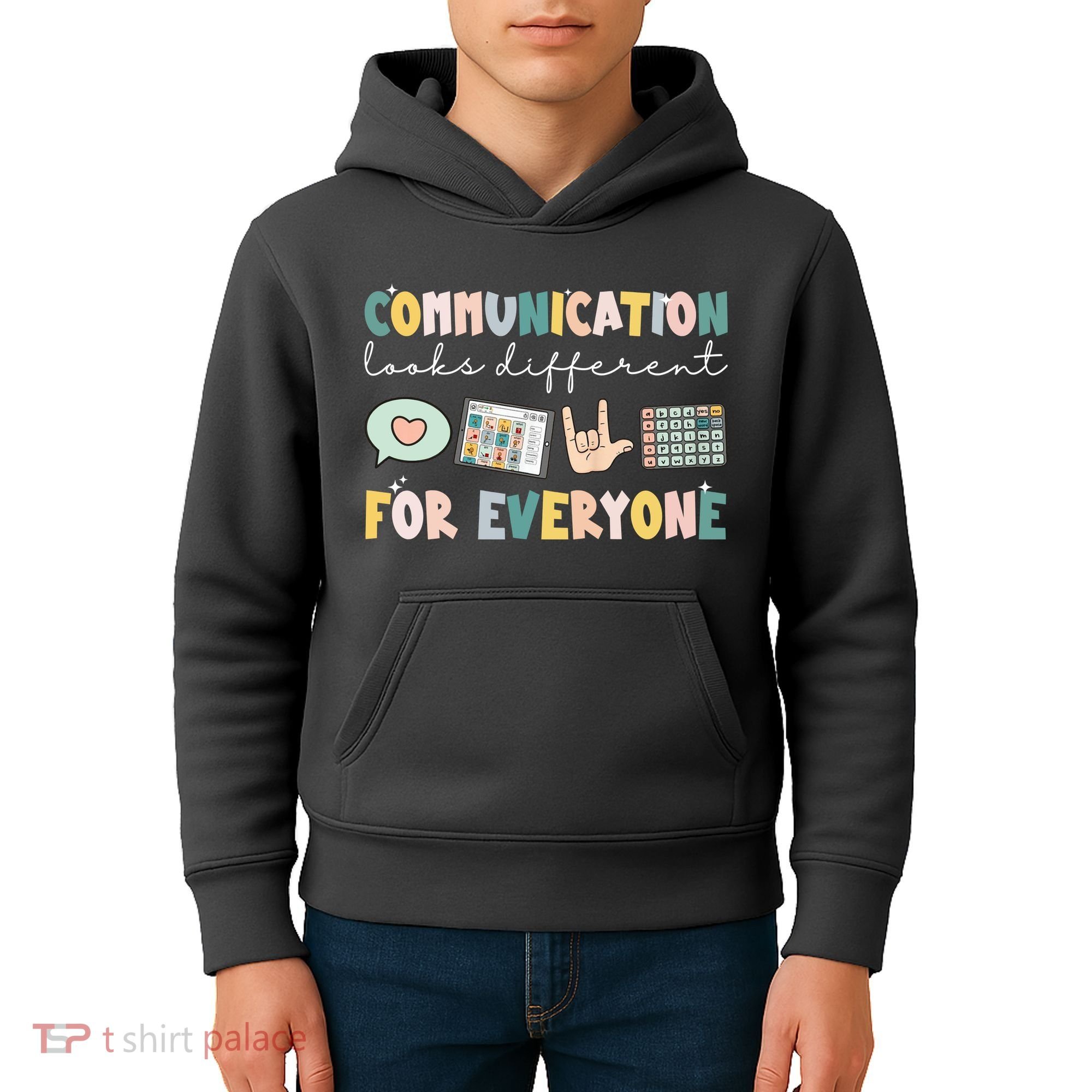 Communication Looks Different For Everyone Autism Awareness Kids Hoodie
