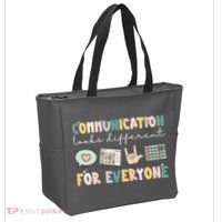 Communication Looks Different For Everyone Autism Awareness Tote Bag thumb 2