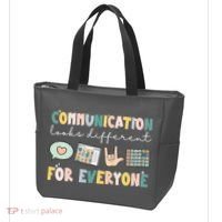 Communication Looks Different For Everyone Autism Awareness Tote Bag thumb 3