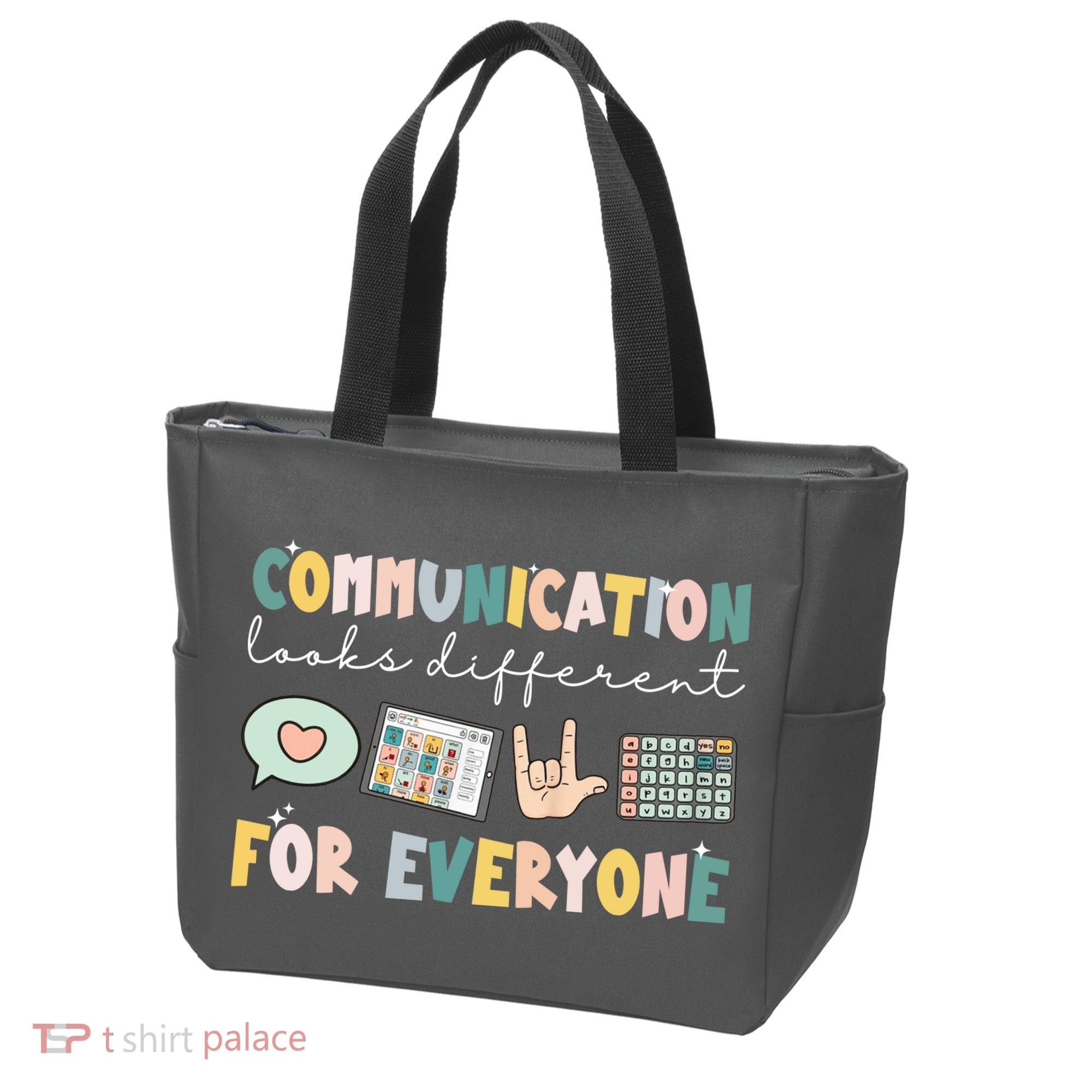 Communication Looks Different For Everyone Autism Awareness Tote Bag