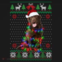 Chocolate Lab Dog Ugly Sweater Christmas Puppy Dog Lover Gift Backpack thumb 2