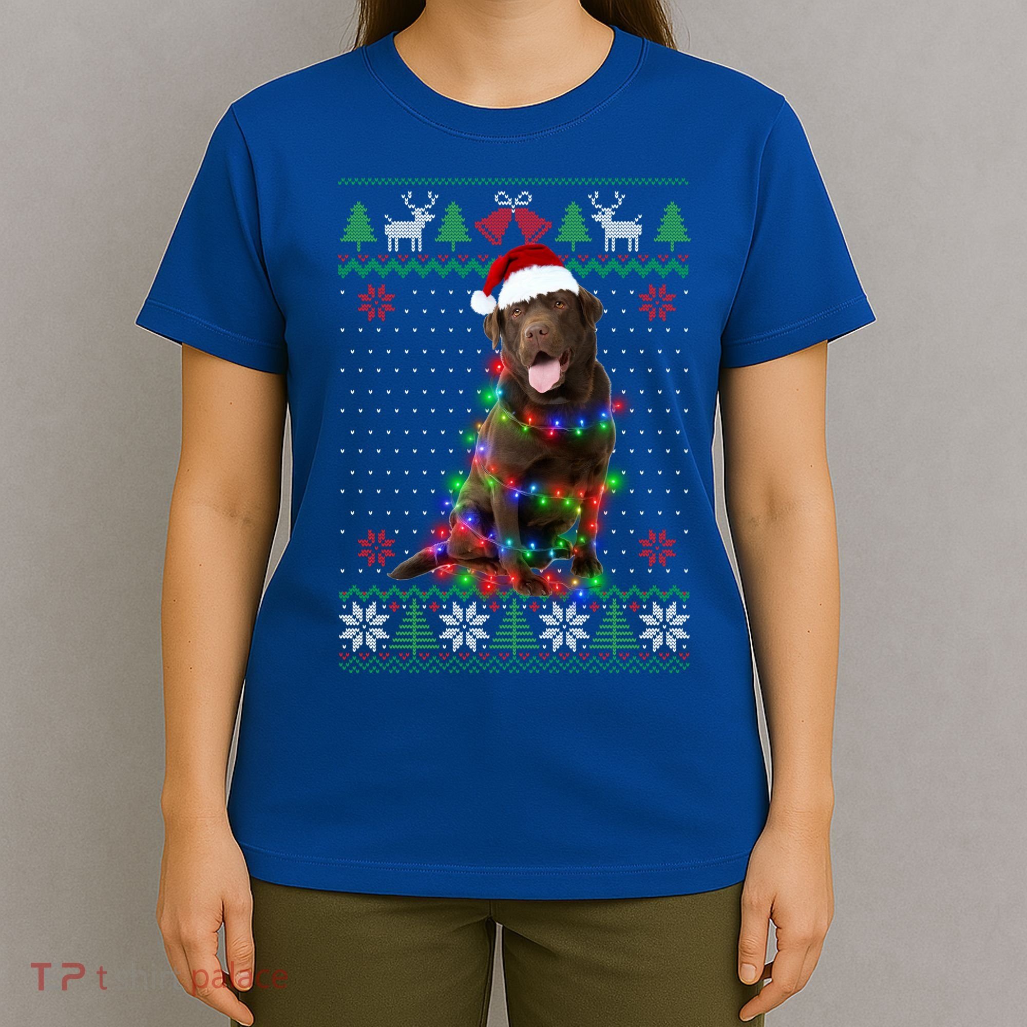 Chocolate Lab Dog Ugly Sweater Christmas Puppy Dog Lover Gift T-Shirt