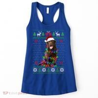 Chocolate Lab Dog Ugly Sweater Christmas Puppy Dog Lover Gift Women's Tank Top thumb 0