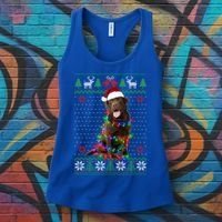 Chocolate Lab Dog Ugly Sweater Christmas Puppy Dog Lover Gift Women's Tank Top thumb 3
