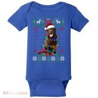 Chocolate Lab Dog Ugly Sweater Christmas Puppy Dog Lover Gift Baby Bodysuit thumb 0