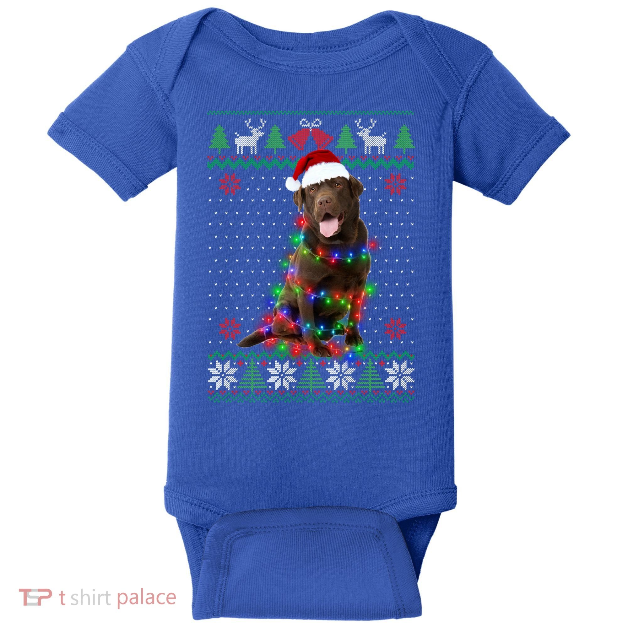 Chocolate Lab Dog Ugly Sweater Christmas Puppy Dog Lover Gift Baby Bodysuit
