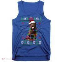 Chocolate Lab Dog Ugly Sweater Christmas Puppy Dog Lover Gift Tank Top thumb 0