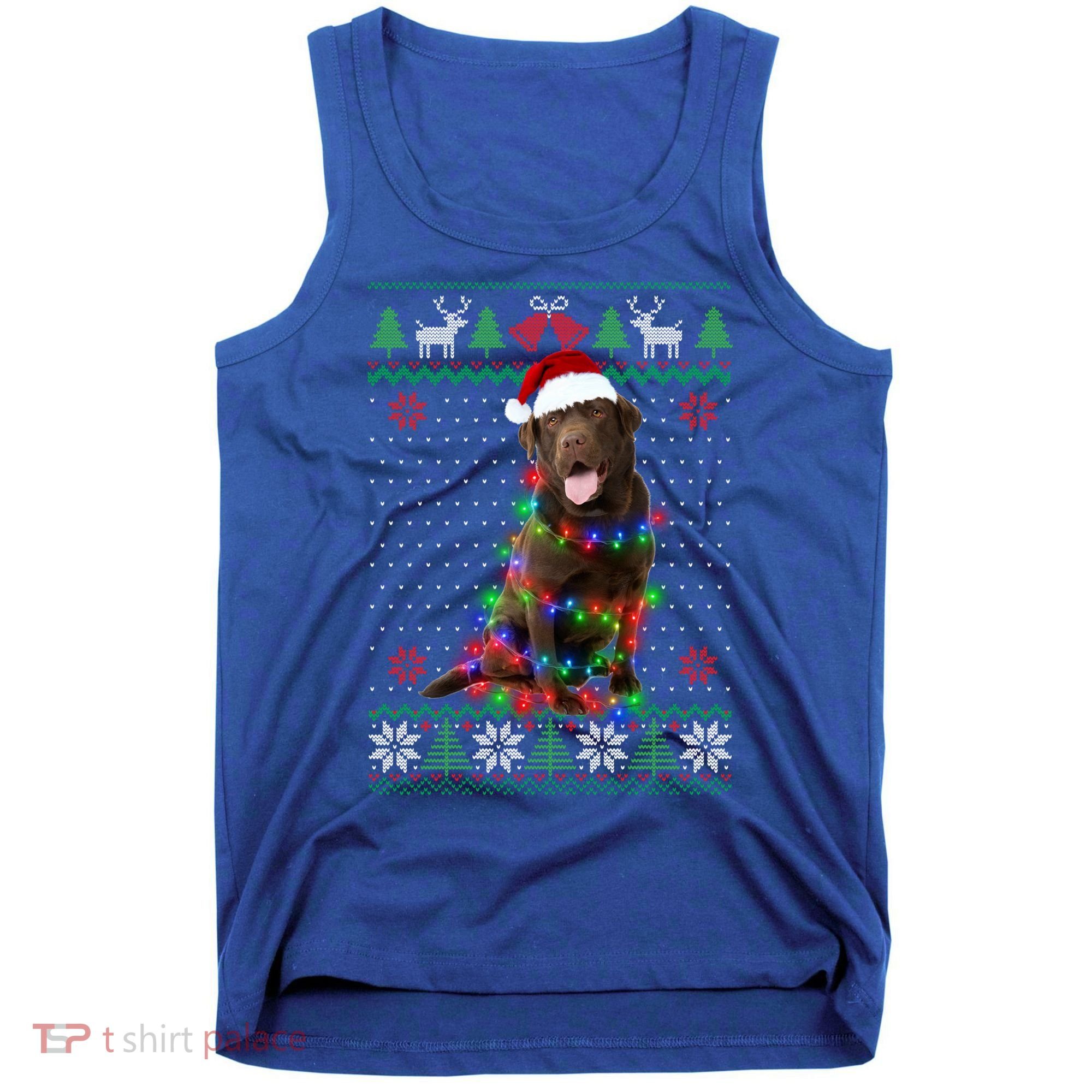 Chocolate Lab Dog Ugly Sweater Christmas Puppy Dog Lover Gift Tank Top