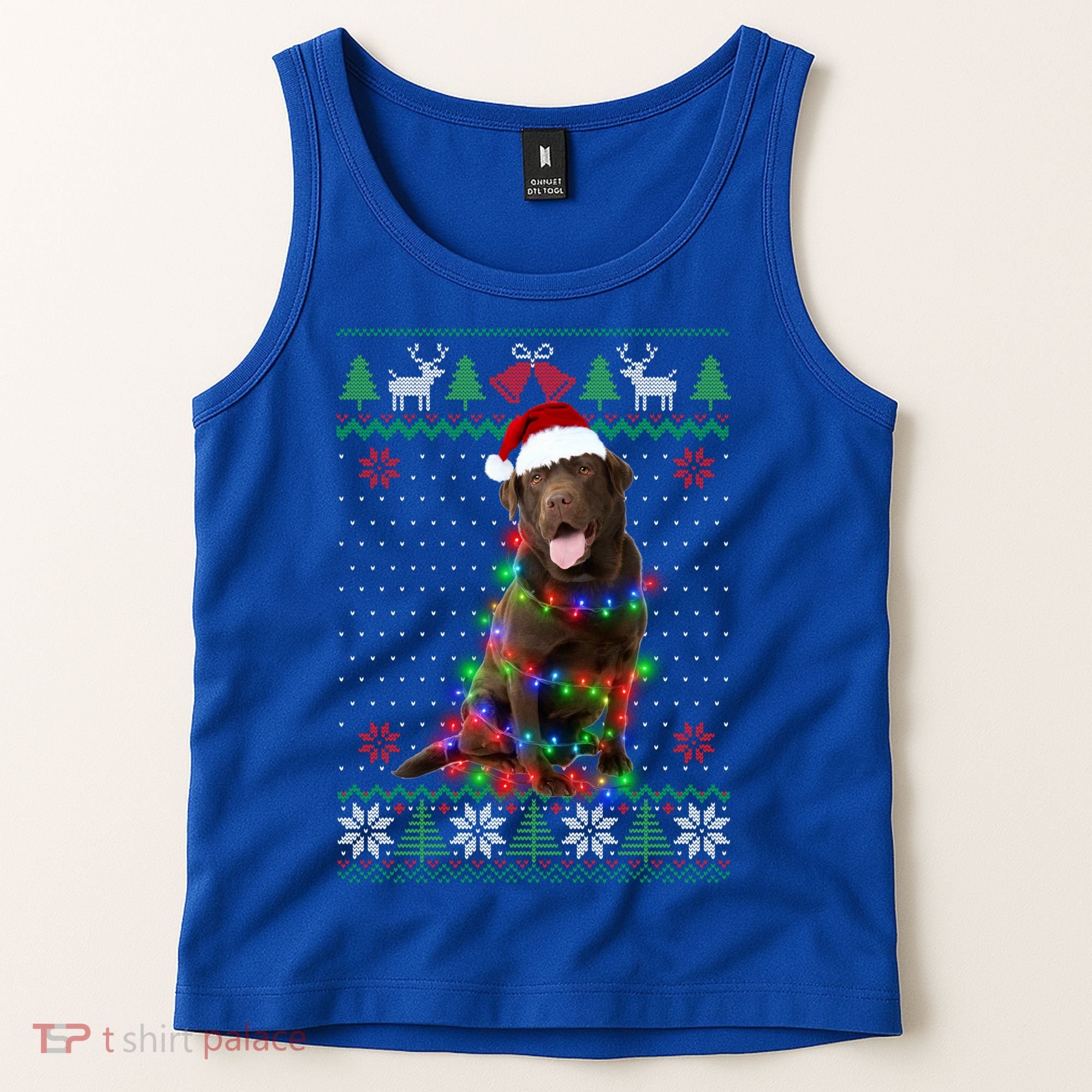 Chocolate Lab Dog Ugly Sweater Christmas Puppy Dog Lover Gift Tank Top
