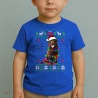 Chocolate Lab Dog Ugly Sweater Christmas Puppy Dog Lover Gift Toddler T-Shirt thumb 2