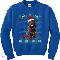 Chocolate Lab Dog Ugly Sweater Christmas Puppy Dog Lover Gift Kids Sweatshirt thumb 0