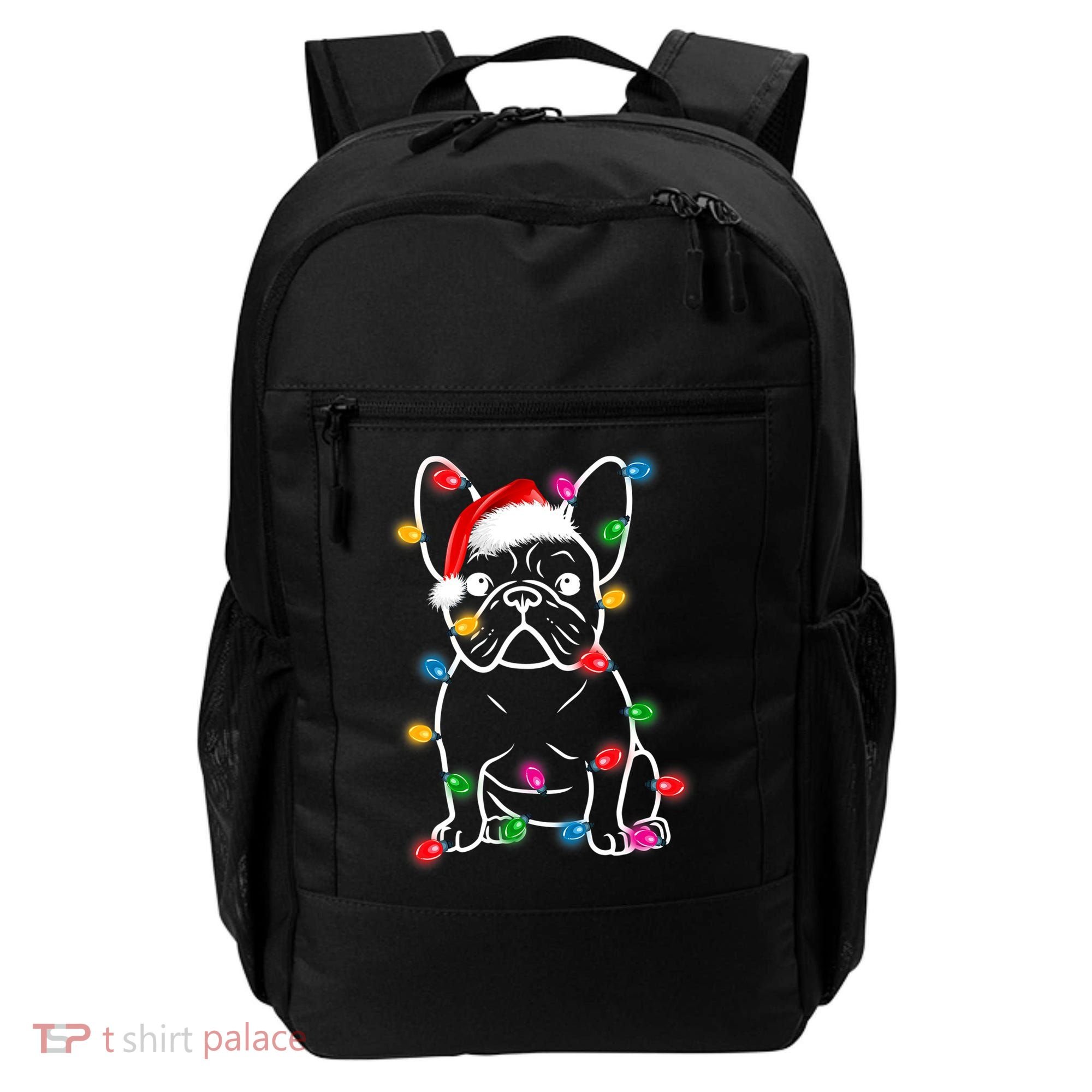 Christmas Lights Dog French Bulldog Backpack