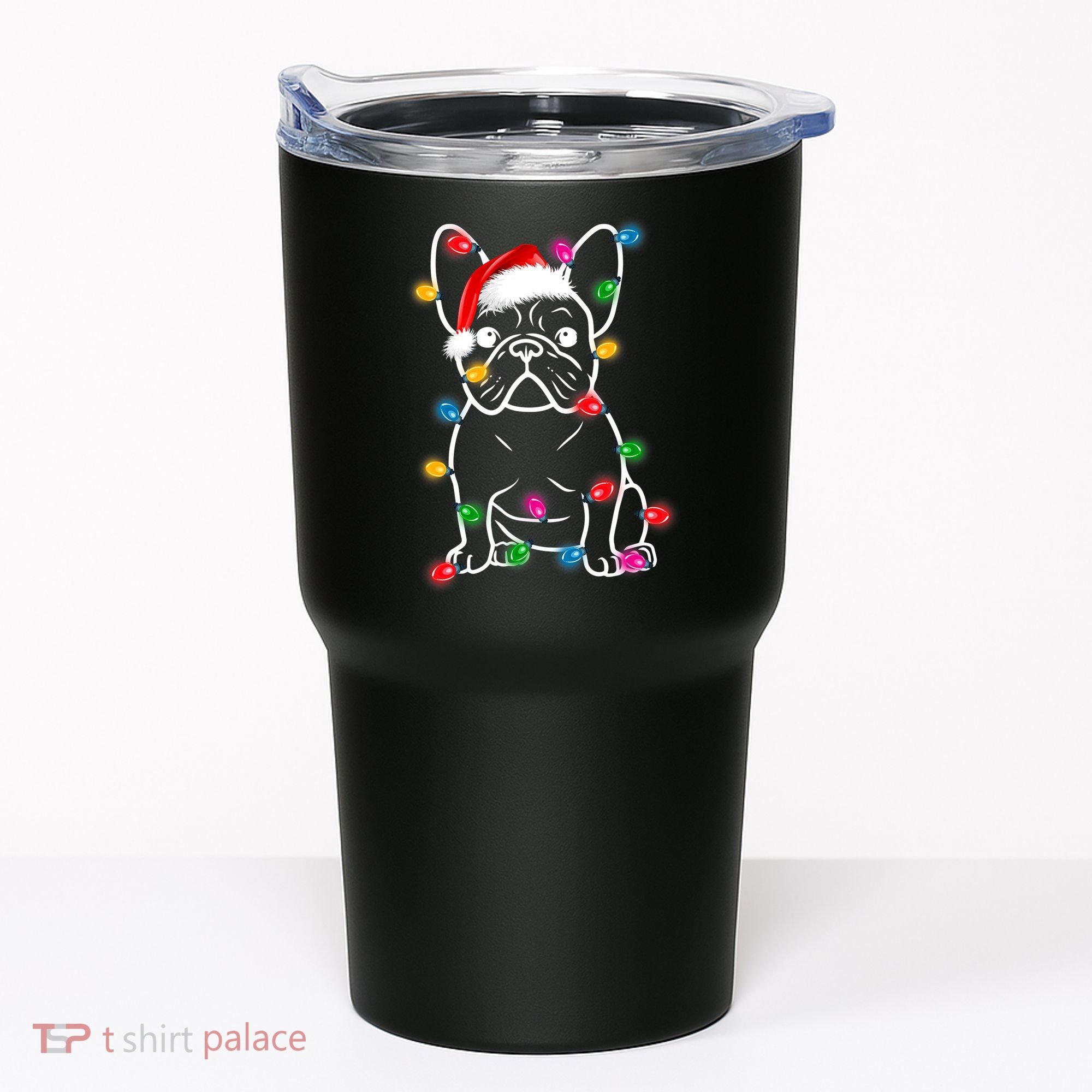 Christmas Lights Dog French Bulldog Tumbler
