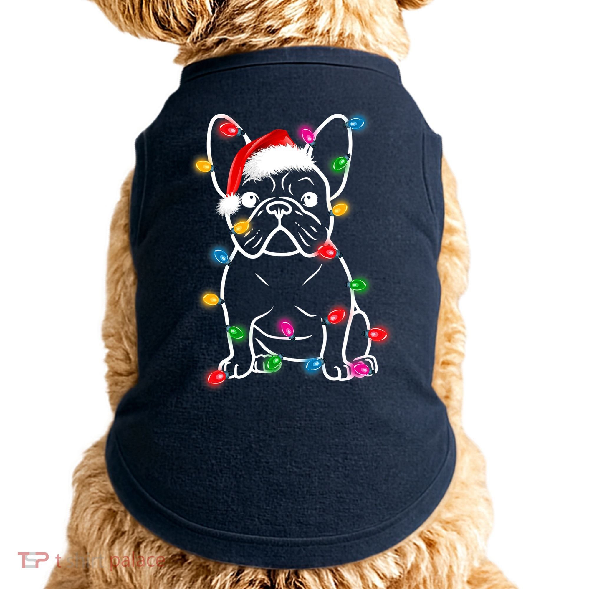 Christmas Lights Dog French Bulldog Doggie Tank