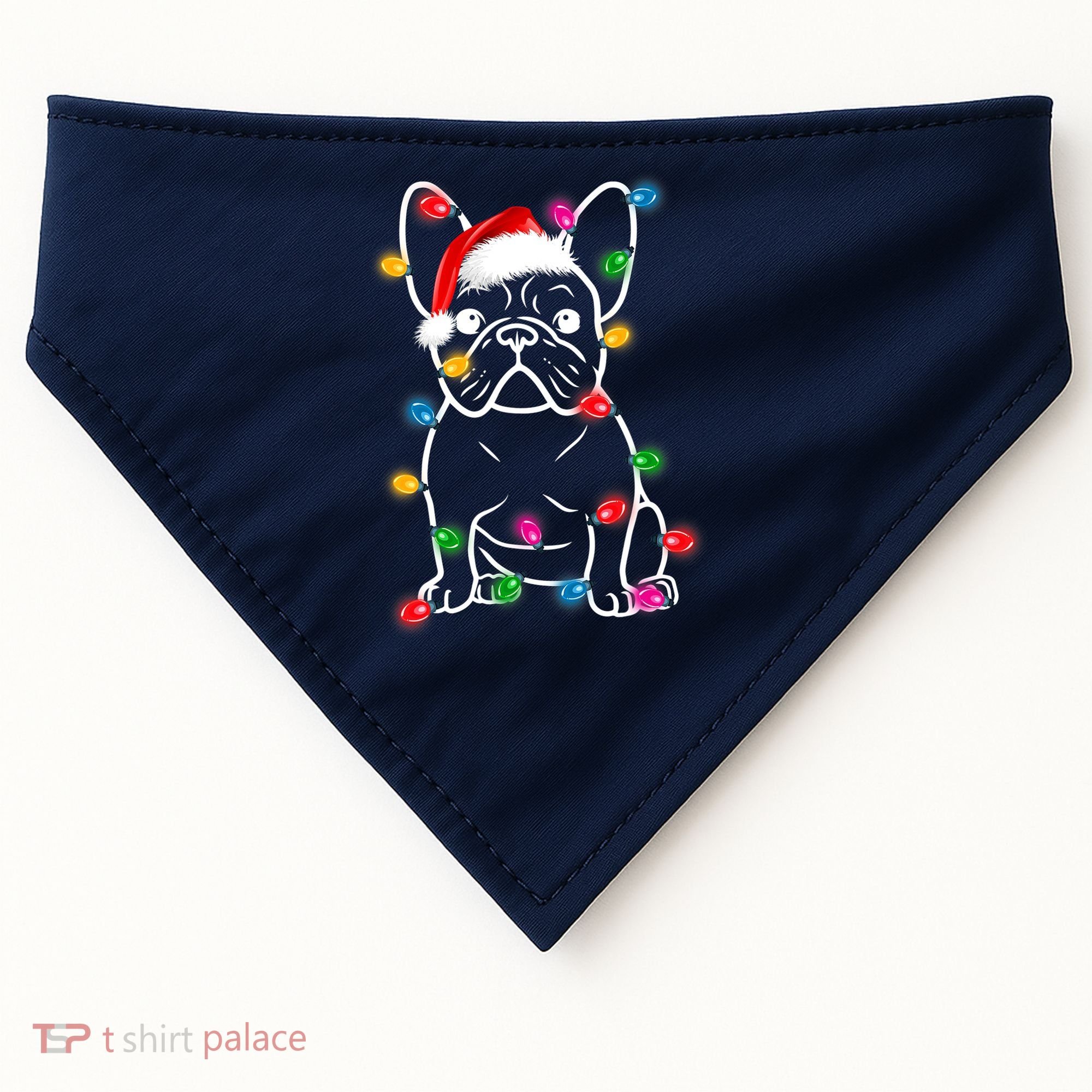 Christmas Lights Dog French Bulldog USA-Made Doggie Bandana