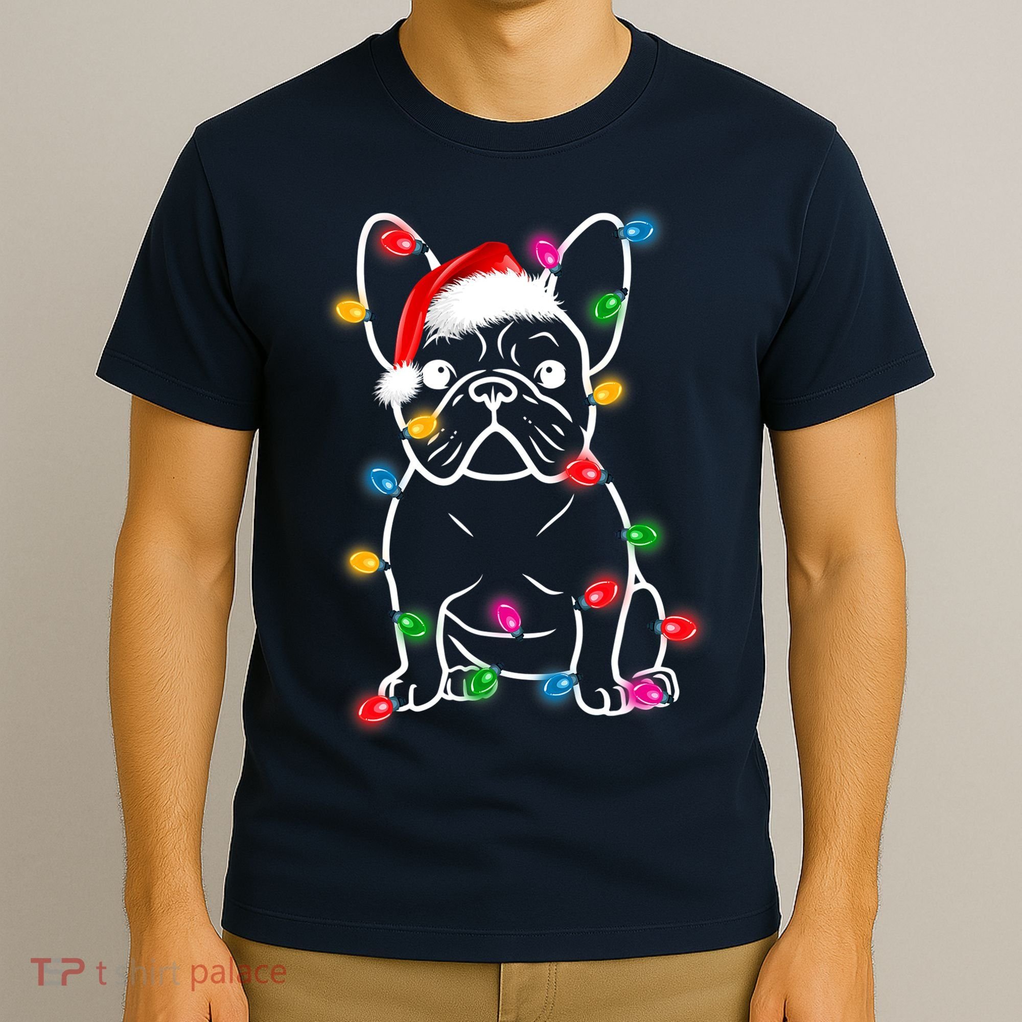 Christmas Lights Dog French Bulldog T-Shirt