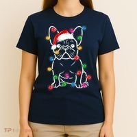 Christmas Lights Dog French Bulldog T-Shirt thumb 4