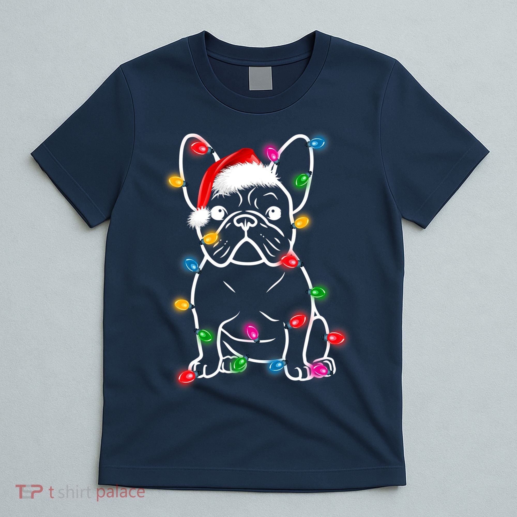 Christmas Lights Dog French Bulldog T-Shirt