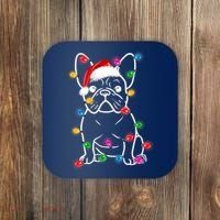 Christmas Lights Dog French Bulldog Coaster thumb 0