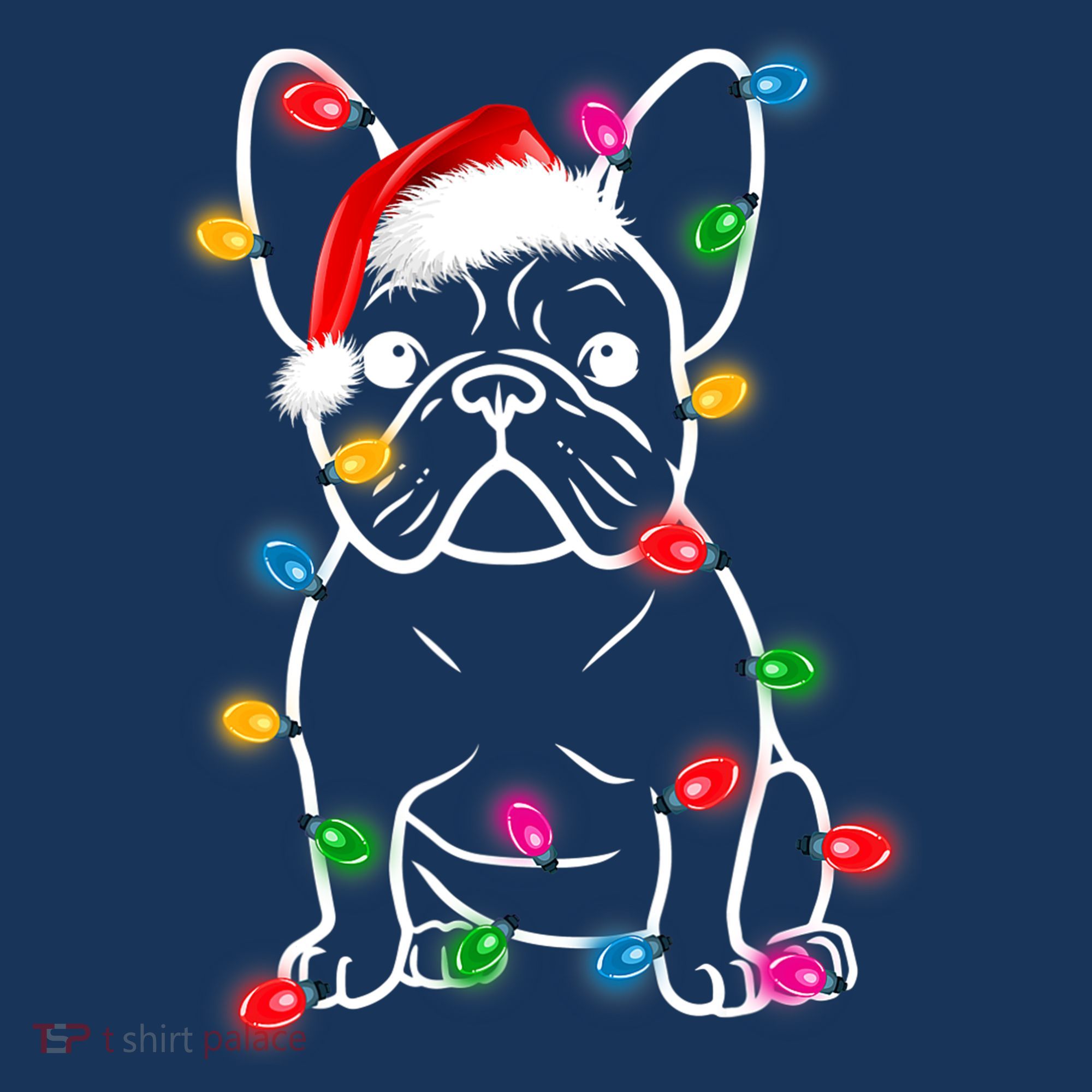 Christmas Lights Dog French Bulldog Women's Hoodie