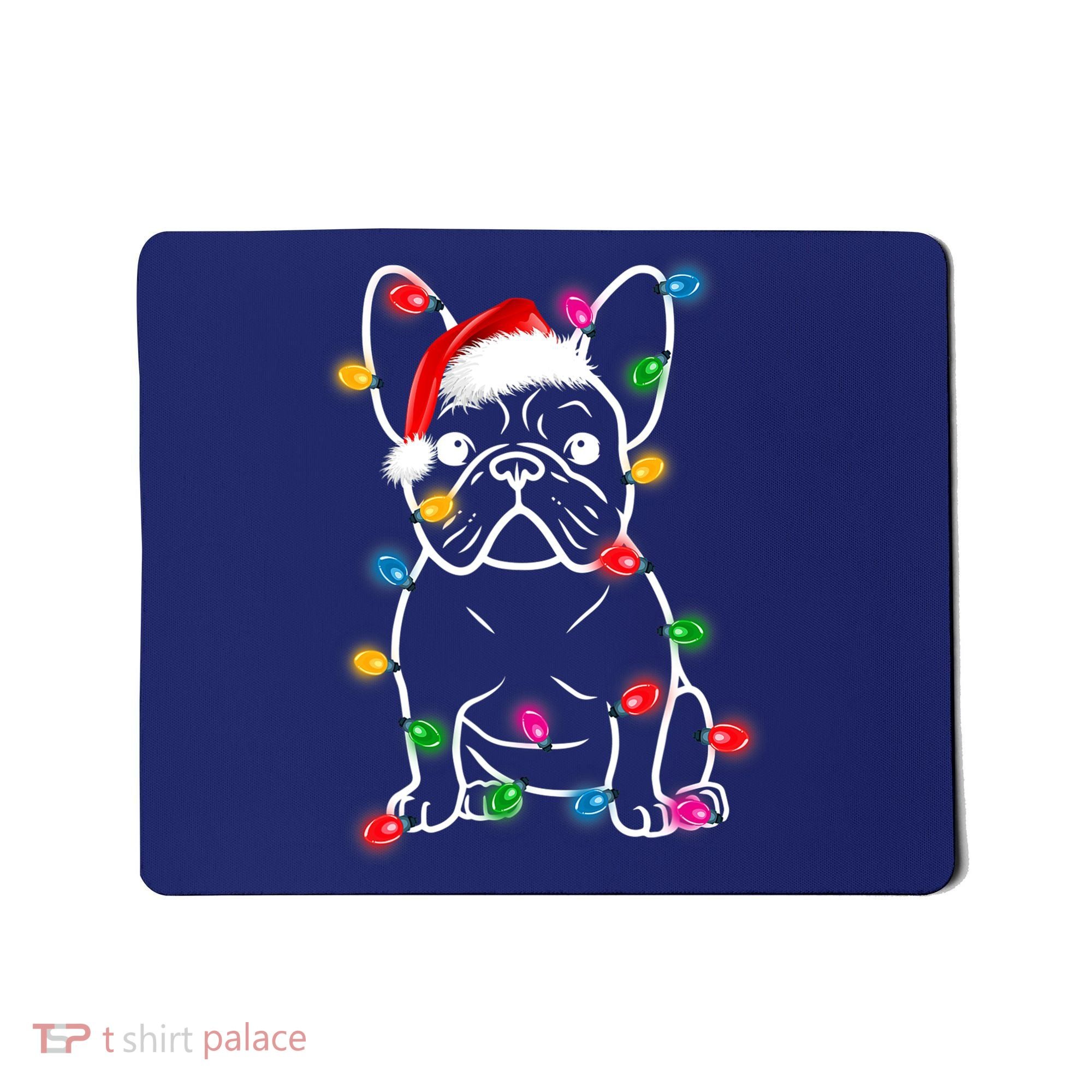 Christmas Lights Dog French Bulldog Mousepad