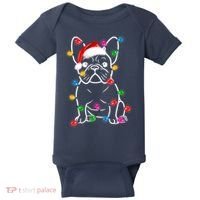 Christmas Lights Dog French Bulldog Baby Bodysuit thumb 0