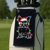 Christmas Lights Dog French Bulldog Golf Towel thumb 2