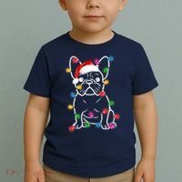 Christmas Lights Dog French Bulldog Toddler T-Shirt thumb 2