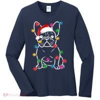 Christmas Lights Dog French Bulldog Women's Long Sleeve Shirt thumb 0