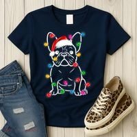 Christmas Lights Dog French Bulldog Women's T-Shirt thumb 3