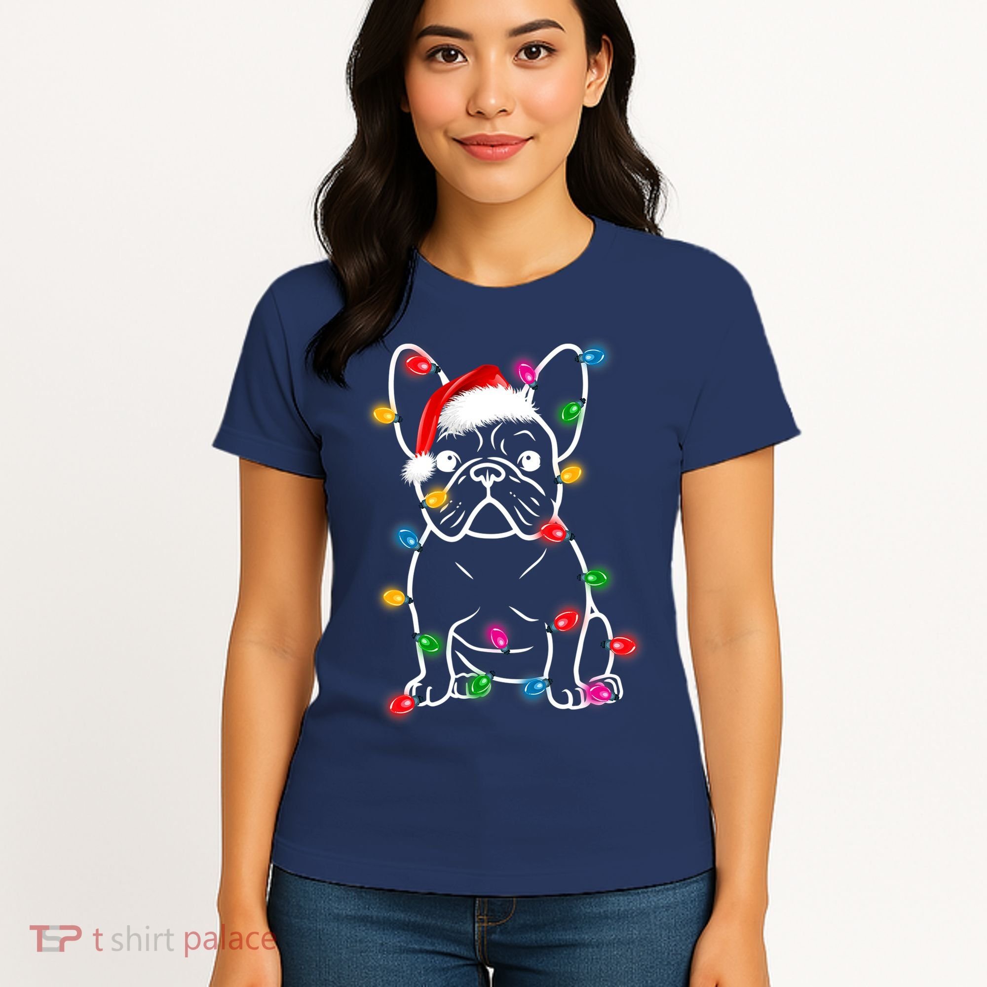 Christmas Lights Dog French Bulldog Women's T-Shirt