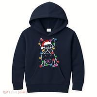 Christmas Lights Dog French Bulldog Kids Hoodie thumb 0