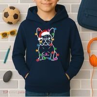 Christmas Lights Dog French Bulldog Kids Hoodie thumb 2