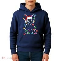 Christmas Lights Dog French Bulldog Kids Hoodie thumb 4