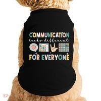 Communication Looks Different For Everyone Autism Awareness Gift Doggie Tank thumb 0