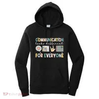 Communication Looks Different For Everyone Autism Awareness Gift Women's Hoodie thumb 0