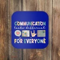 Communication Looks Different For Everyone Autism Awareness Gift Coaster thumb 0