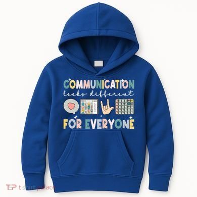Communication Looks Different For Everyone Autism Awareness Gift Kids Hoodie