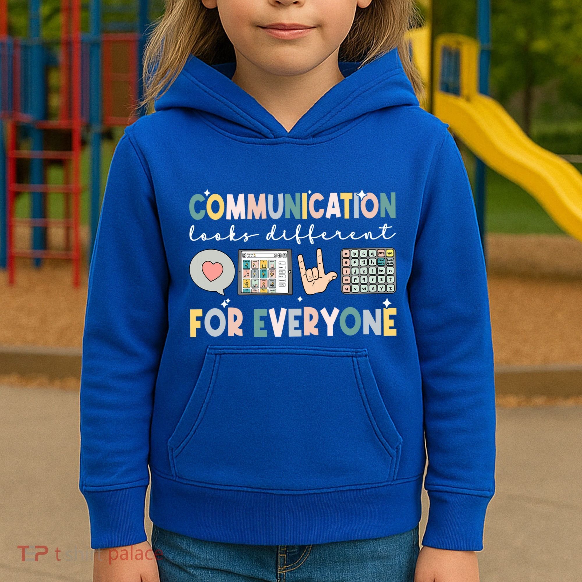 Communication Looks Different For Everyone Autism Awareness Gift Kids Hoodie