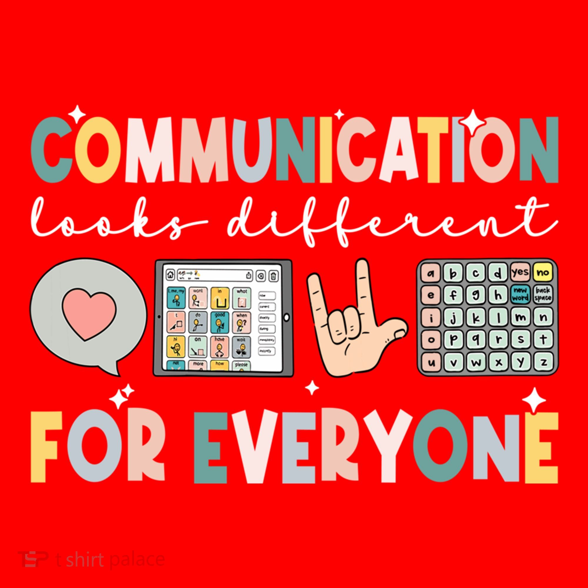 Communication Looks Different For Everyone Autism Awareness Gift Santa Hat