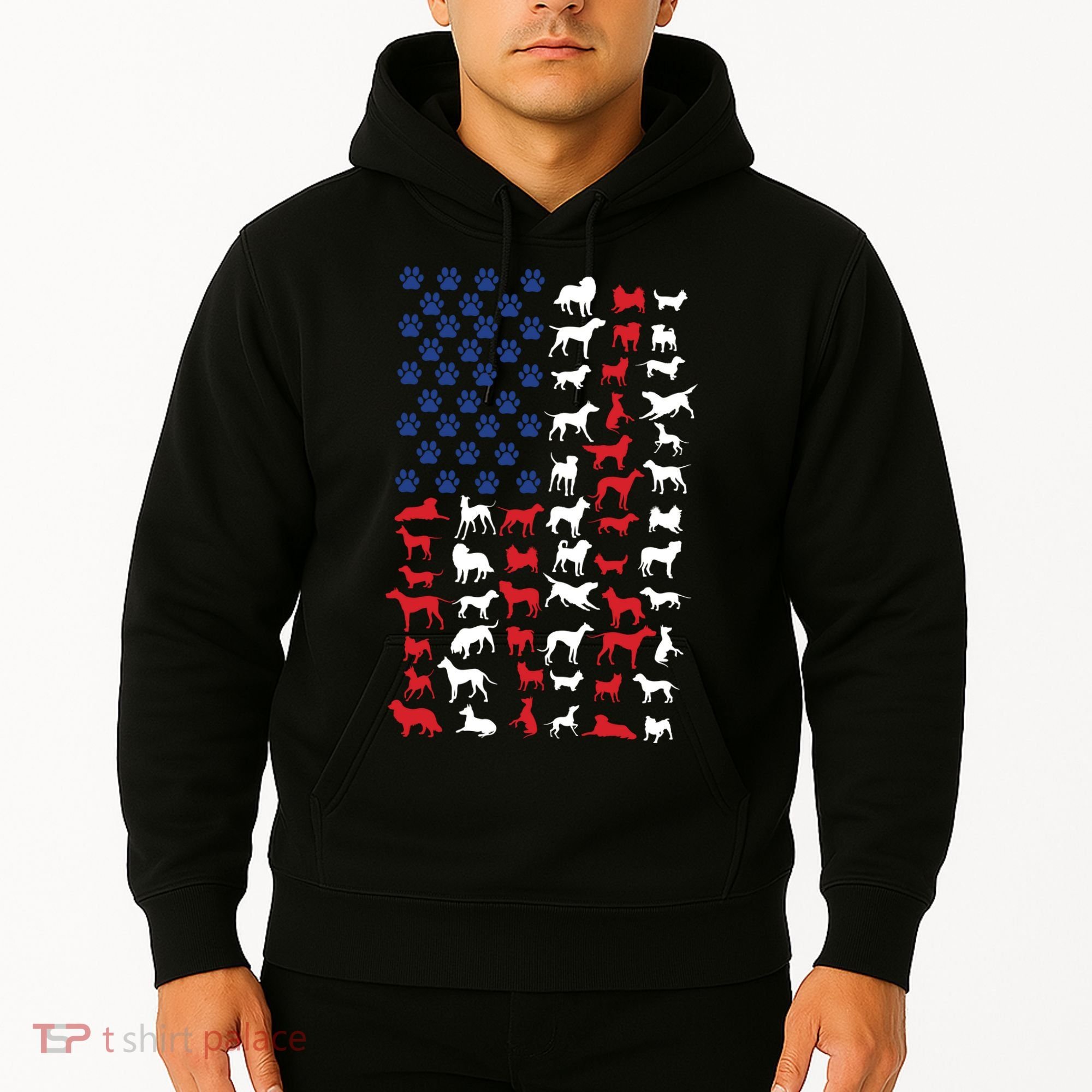 Dog Flag Usa Hoodie
