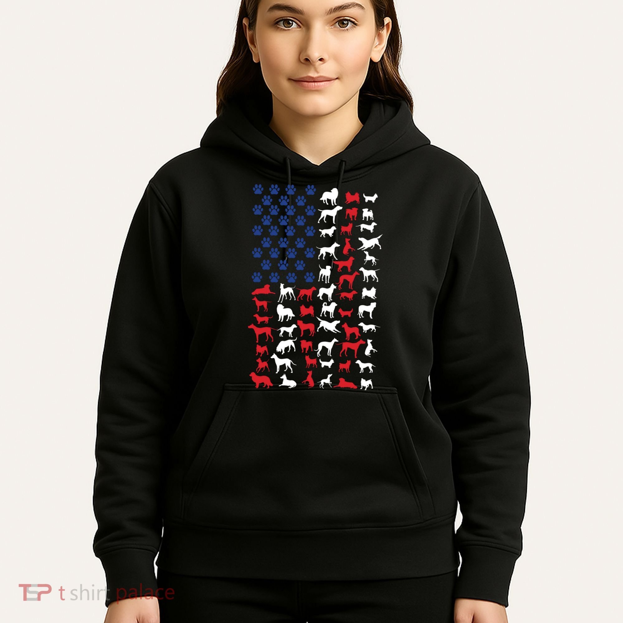 Dog Flag Usa Hoodie