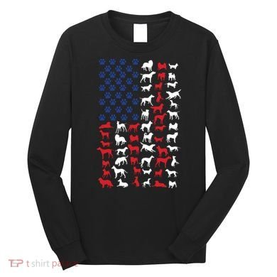 Dog Flag Usa Long Sleeve Shirt